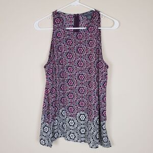 Chelsea & Theodore Purple Black Geometric Tank Size medium